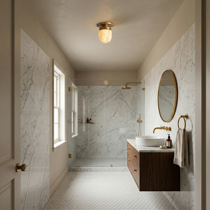 Bullet-shaped Alabaster Flush Mount