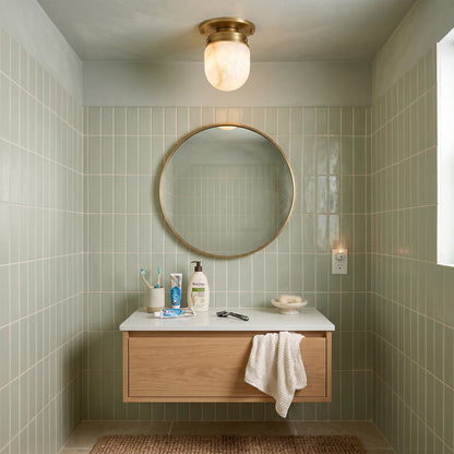 Bullet-shaped Alabaster Flush Mount