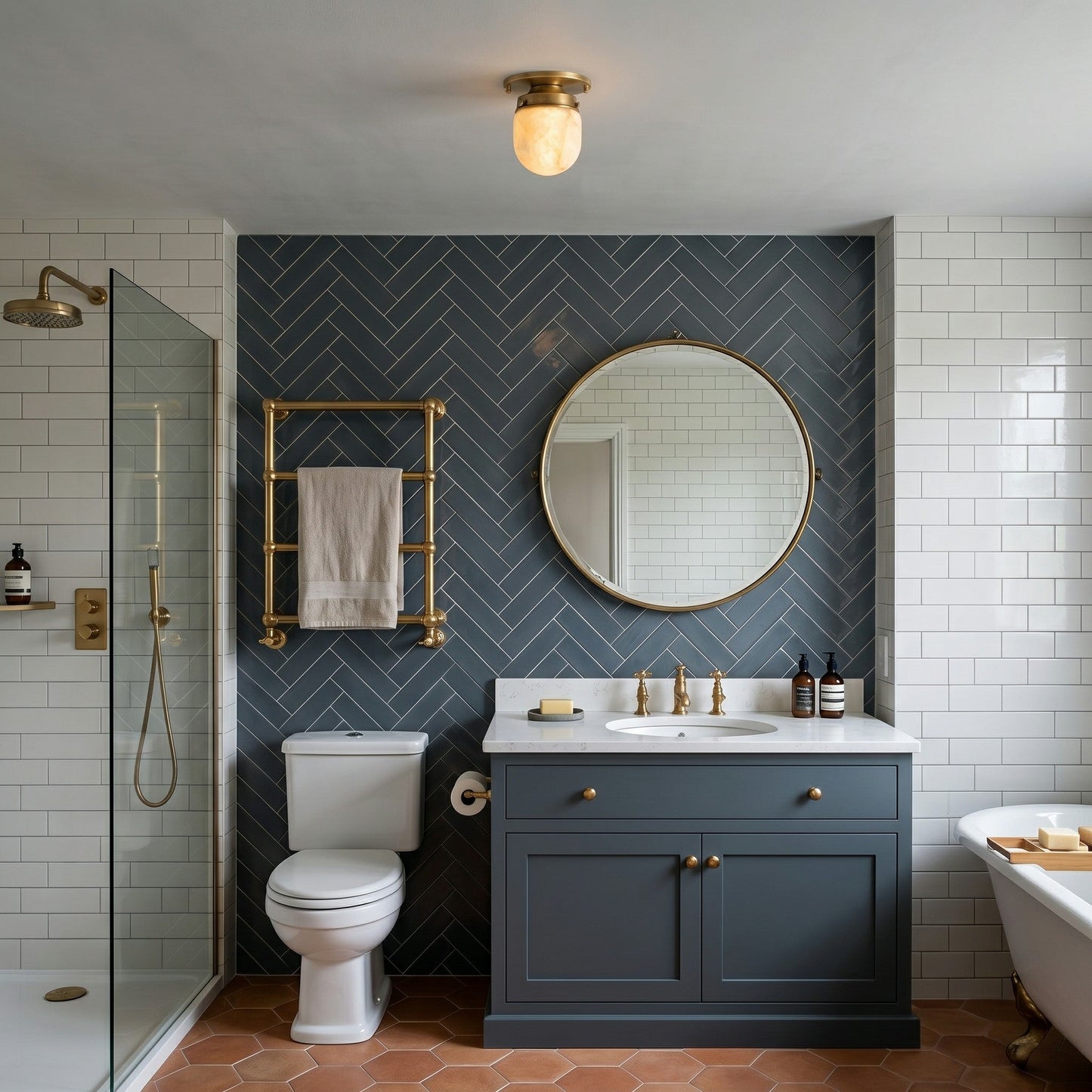 Bullet-shaped Alabaster Flush Mount