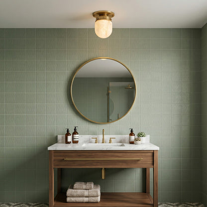 Bullet-shaped Alabaster Flush Mount