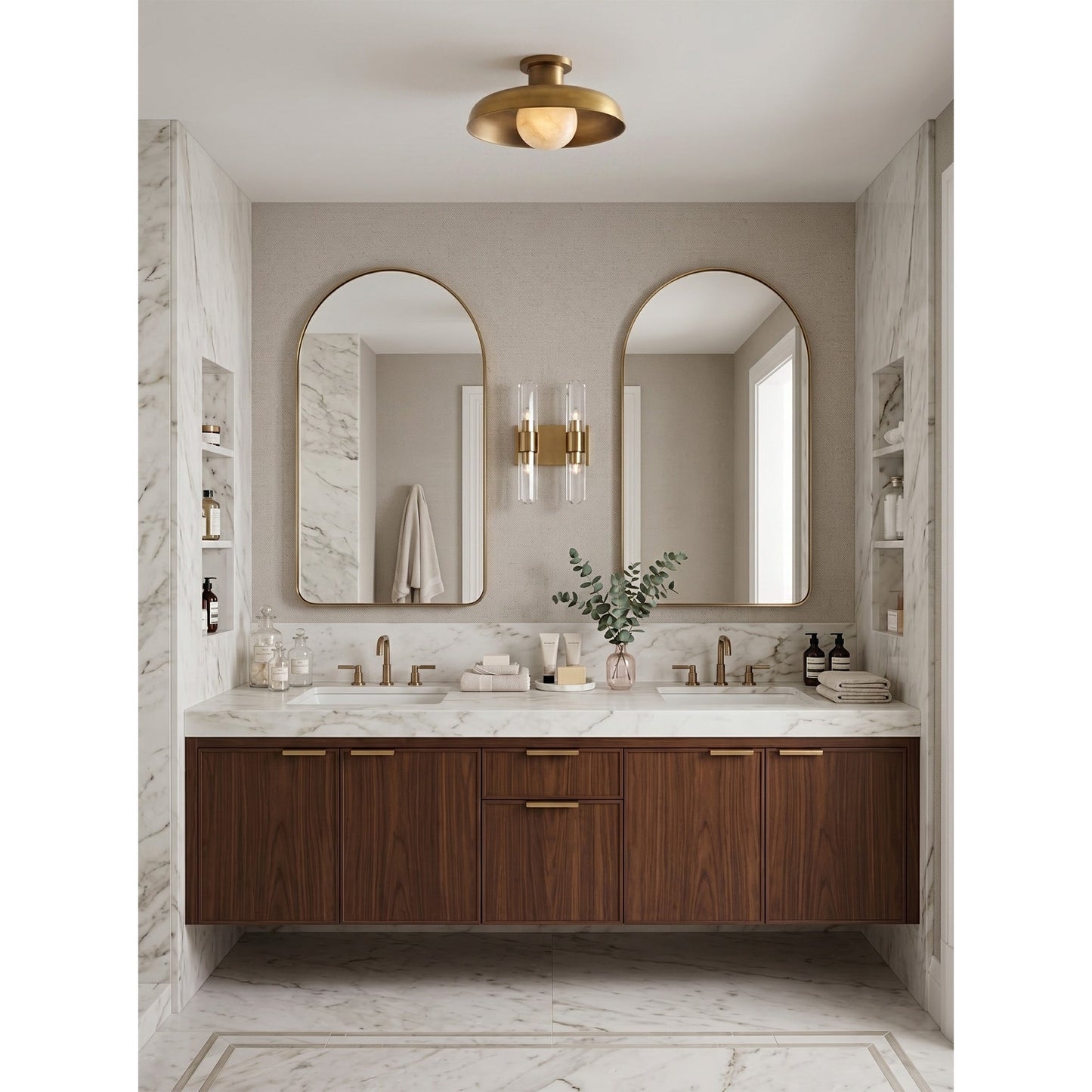 Dora Alabaster Semi-Flush Mount