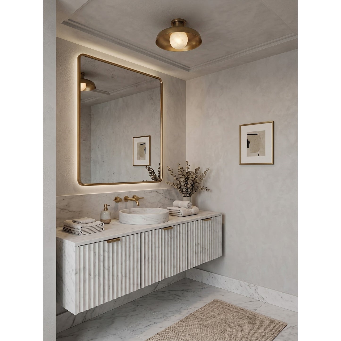 Dora Alabaster Semi-Flush Mount