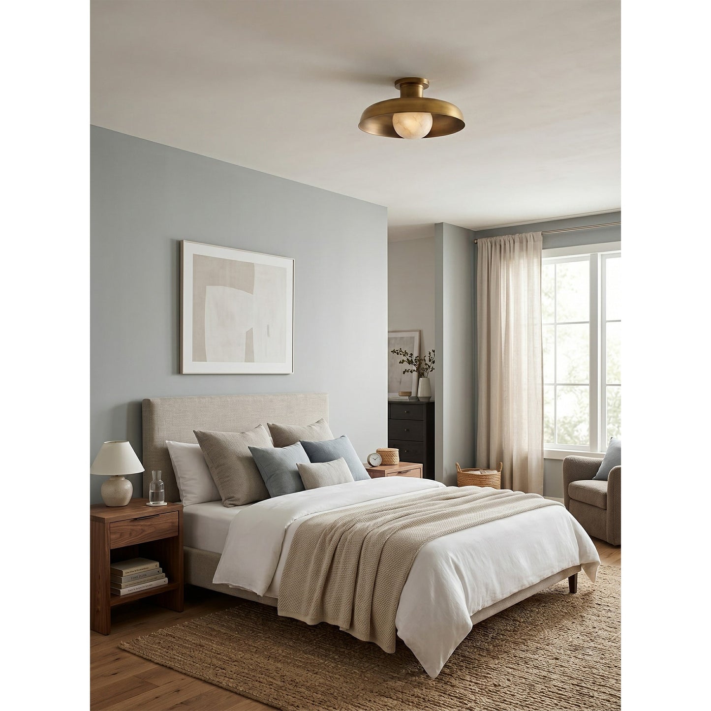 Dora Alabaster Semi-Flush Mount