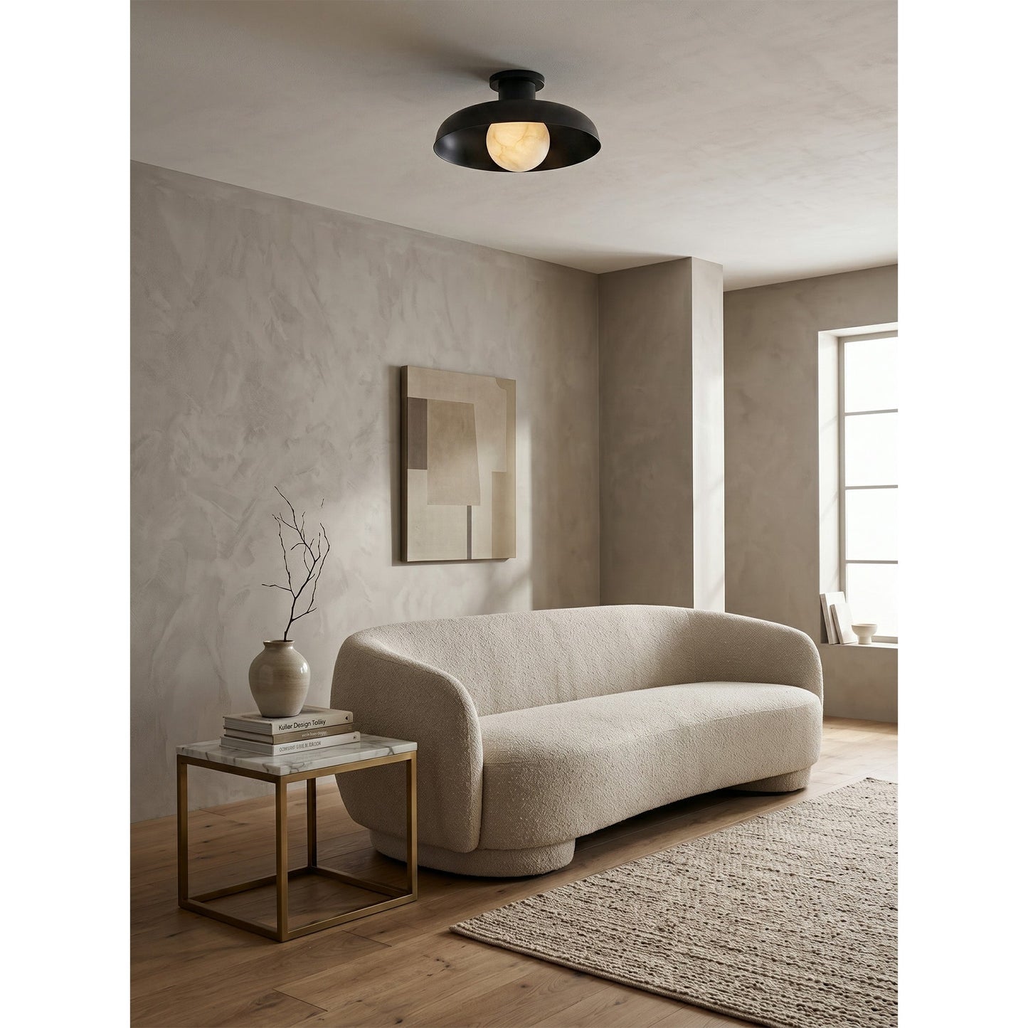 Dora Alabaster Semi-Flush Mount
