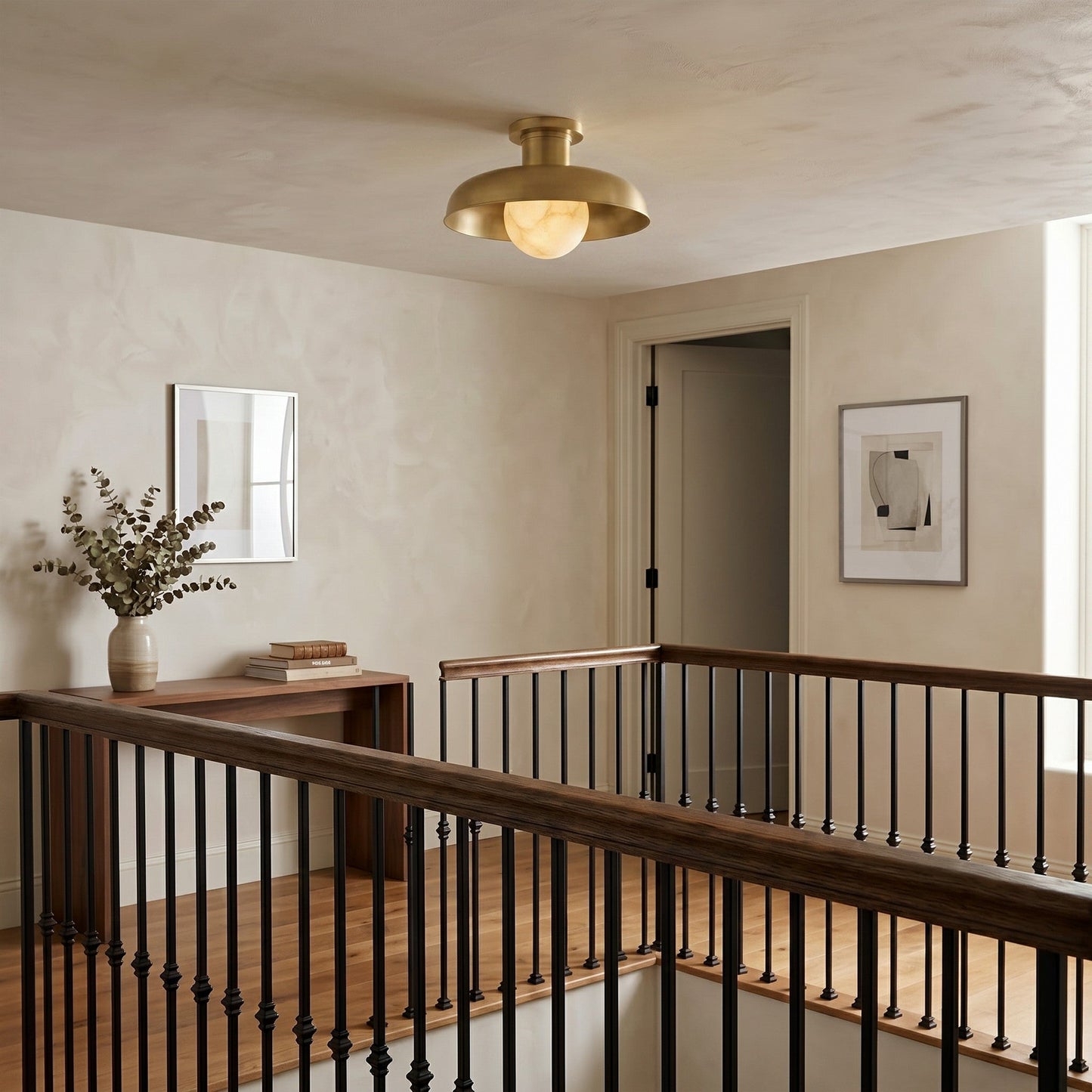 Dora Alabaster Semi-Flush Mount