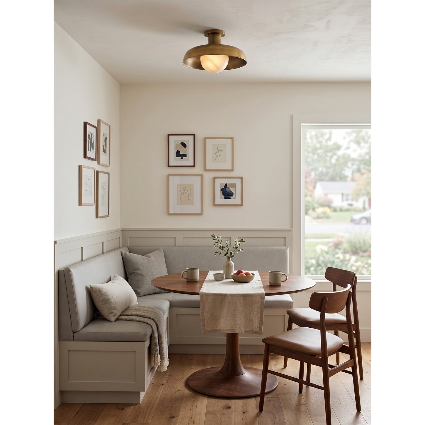 Dora Alabaster Semi-Flush Mount