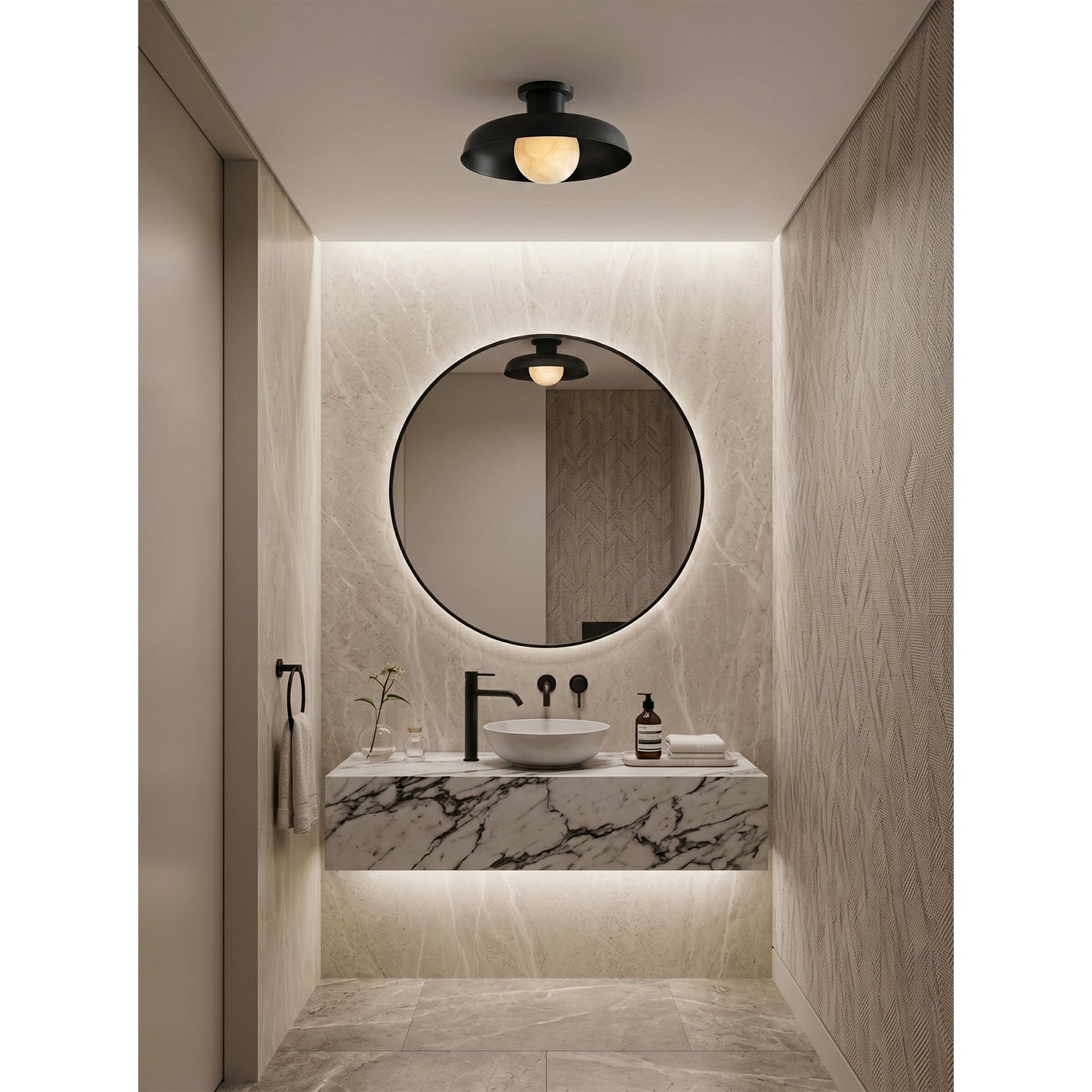 Dora Alabaster Semi-Flush Mount