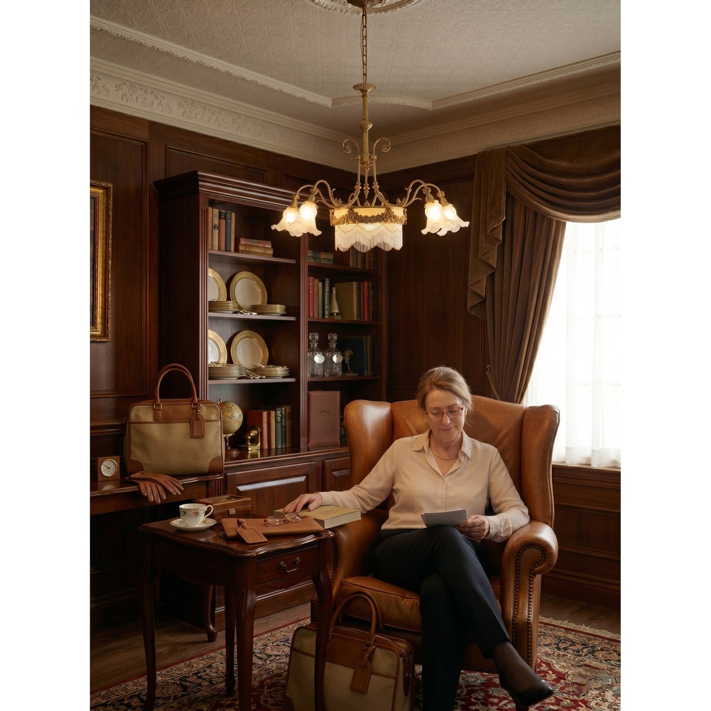 Camille Fringed Chandelier