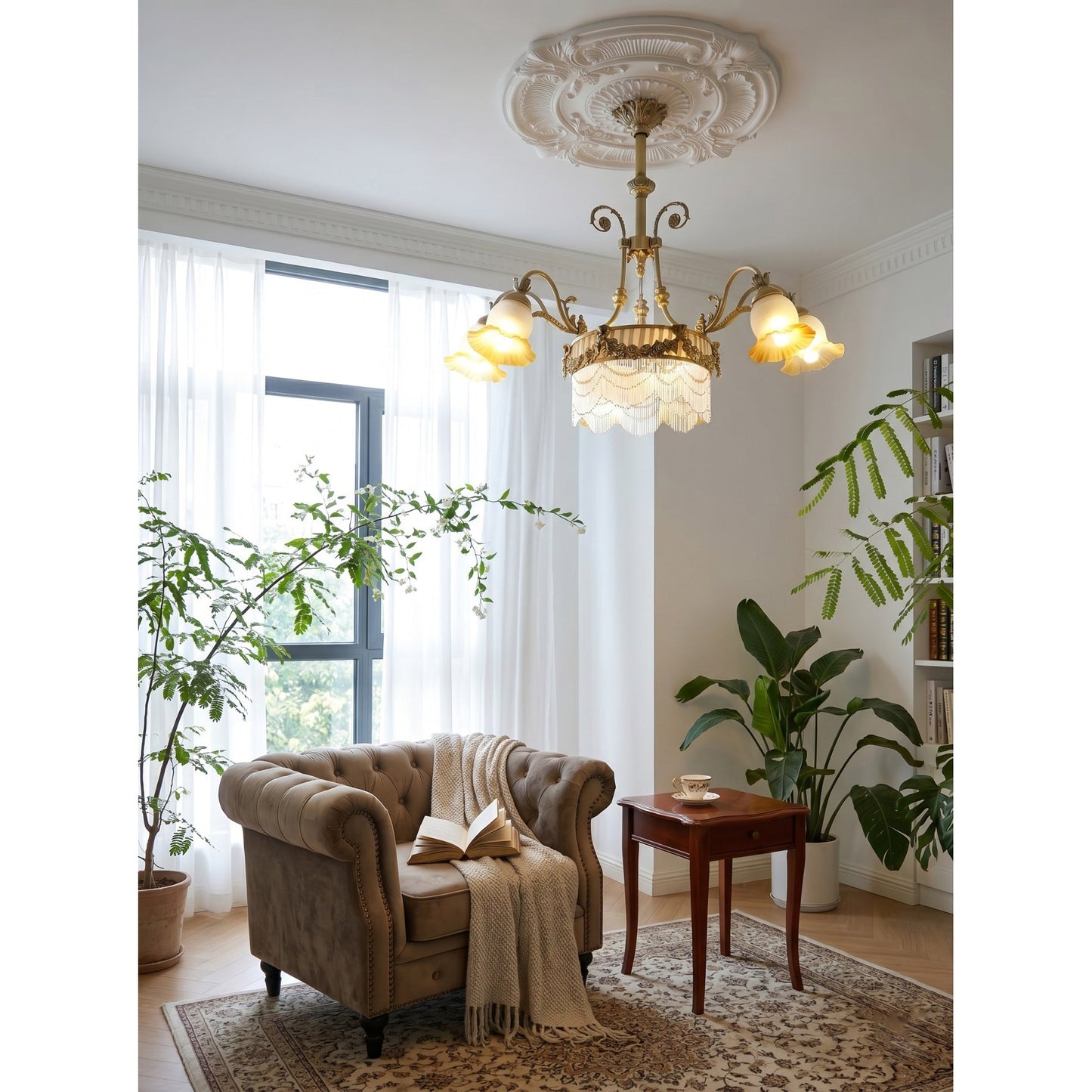 Camille Fringed Chandelier