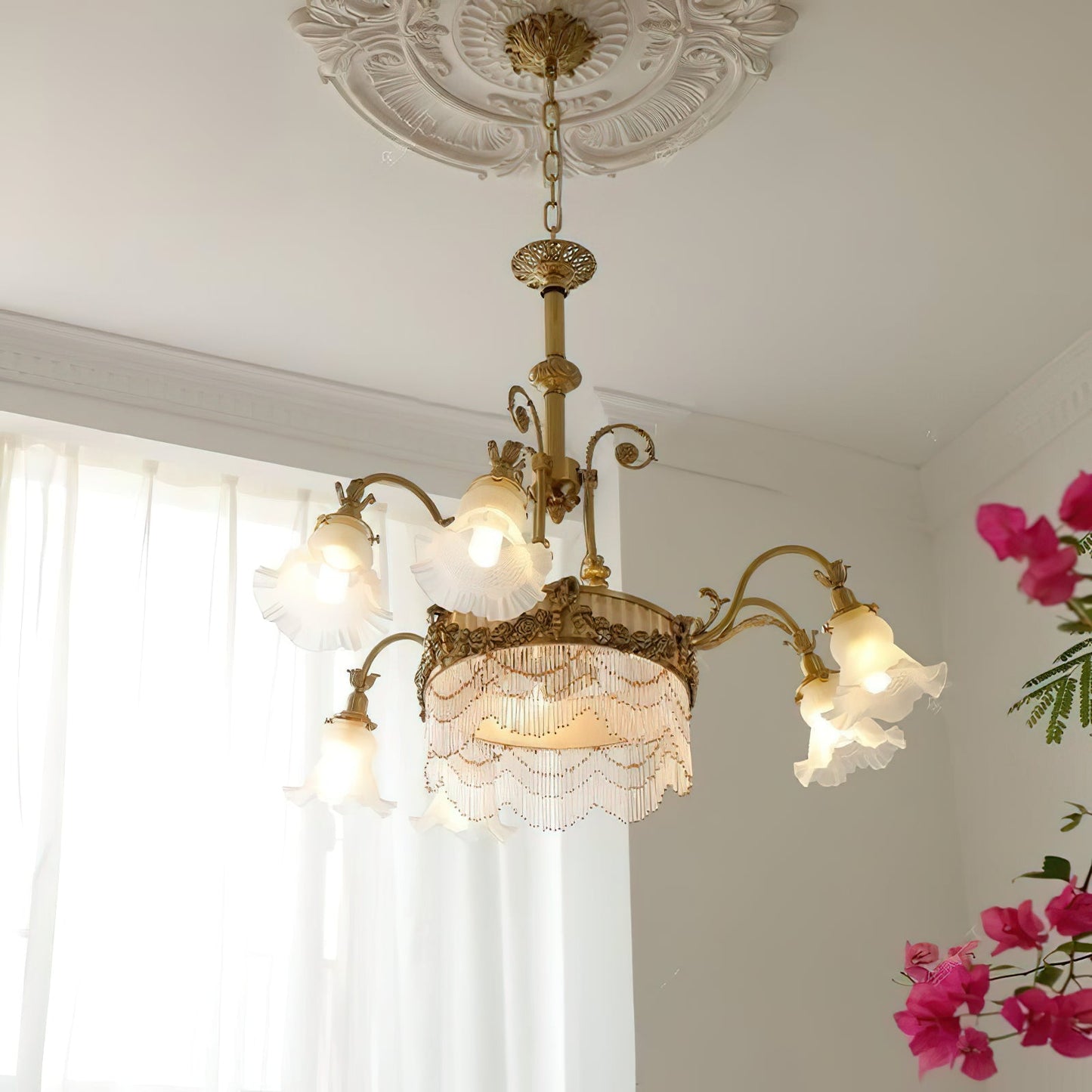 Camille Fringed Chandelier