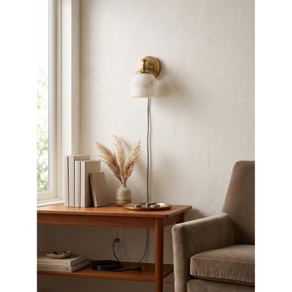 Chart Alabaster Plug-in Wall Sconce