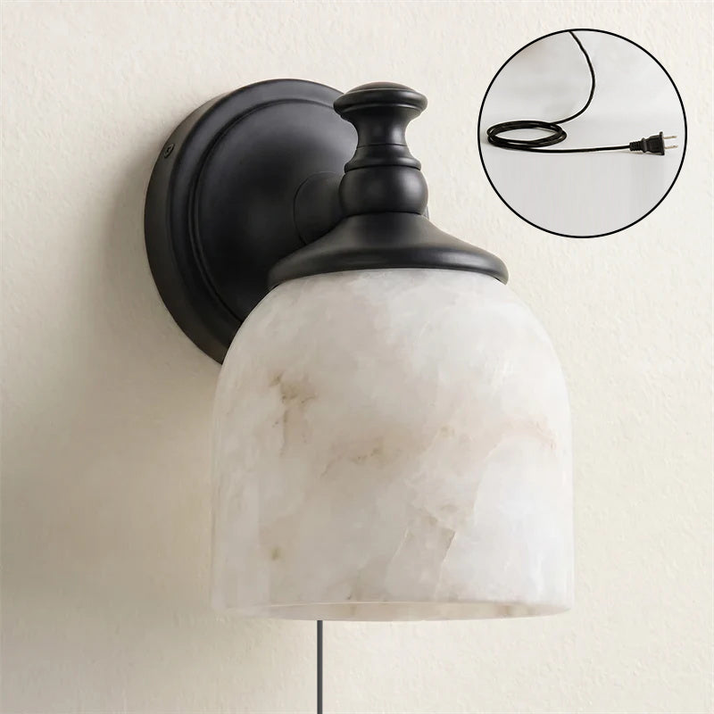Chart Alabaster Plug-in Wall Sconce
