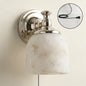 Chart Alabaster Plug-in Wall Sconce