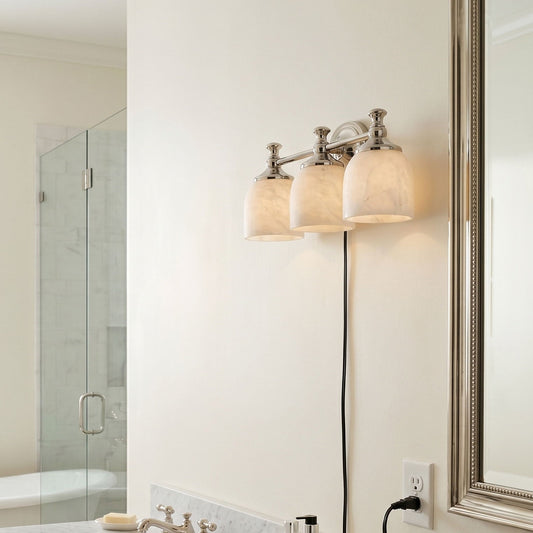 Chart Alabaster Plug-in Wall Sconce