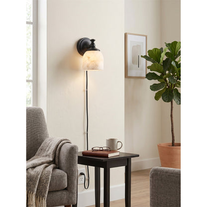 Chart Alabaster Plug-in Wall Sconce