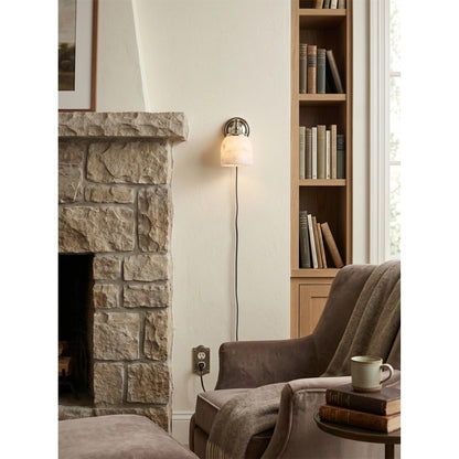 Chart Alabaster Plug-in Wall Sconce