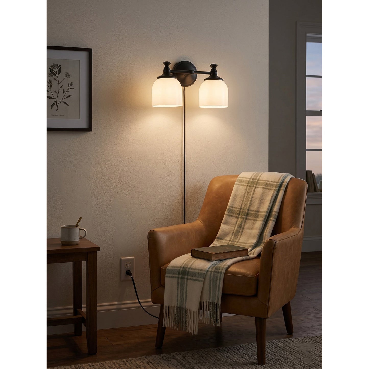 Chart Glass Plug-in Wall Sconce