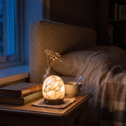 Deventer Glow Alabaster Table Lamp (Built-in Battery)