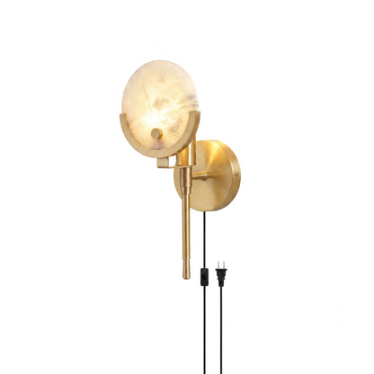 Crescent Cradle Alabaster Plug-in Wall Sconce