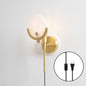 Crescent Cradle Alabaster Plug-in Wall Sconce