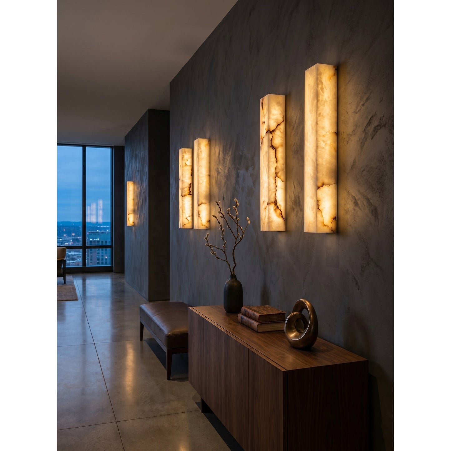 Dara Long Alabaster Wall Sconce