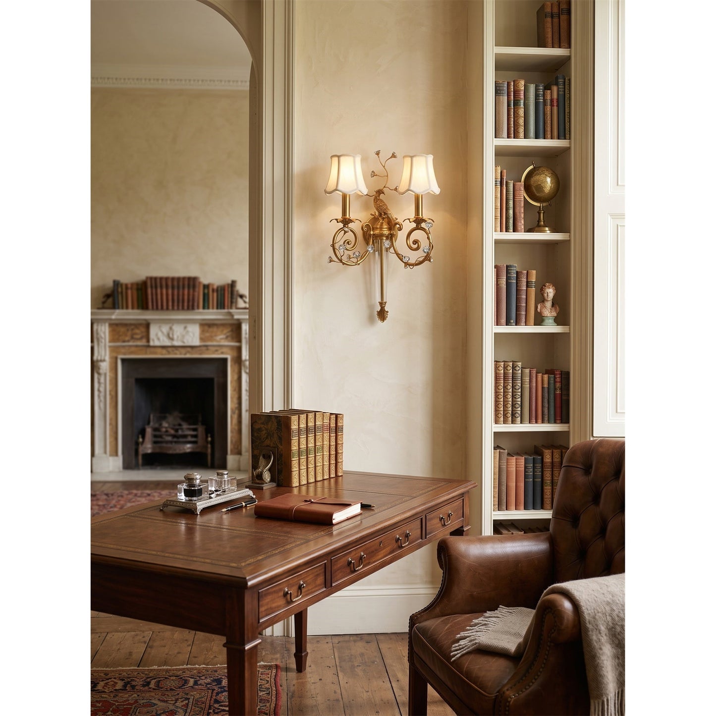 Delphia Peacock Wall Sconce