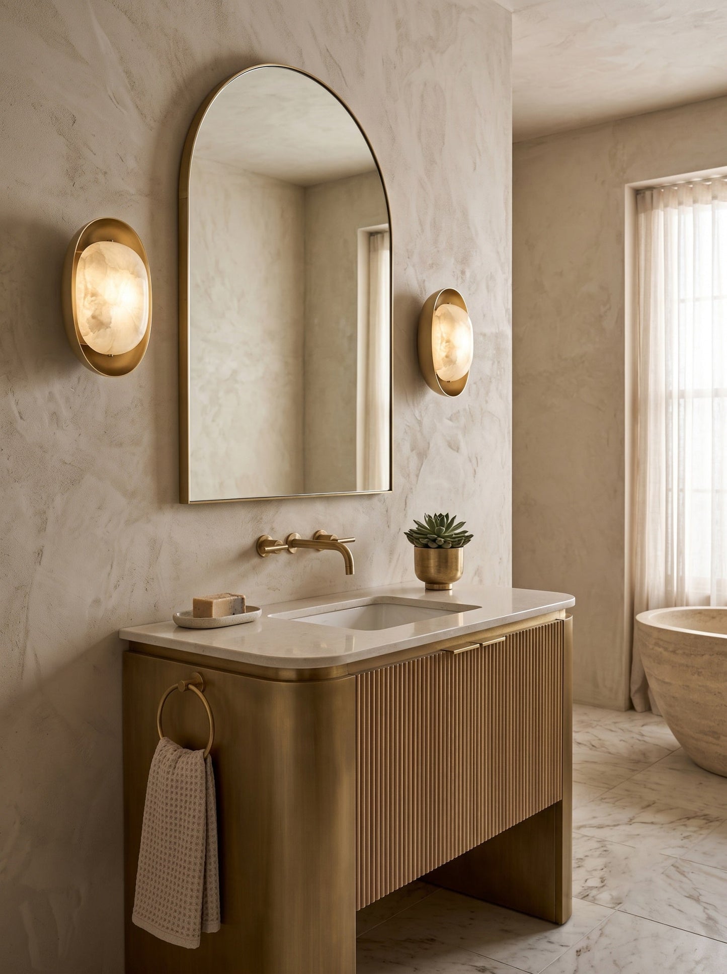 Halis Alabaster Wall Sconce