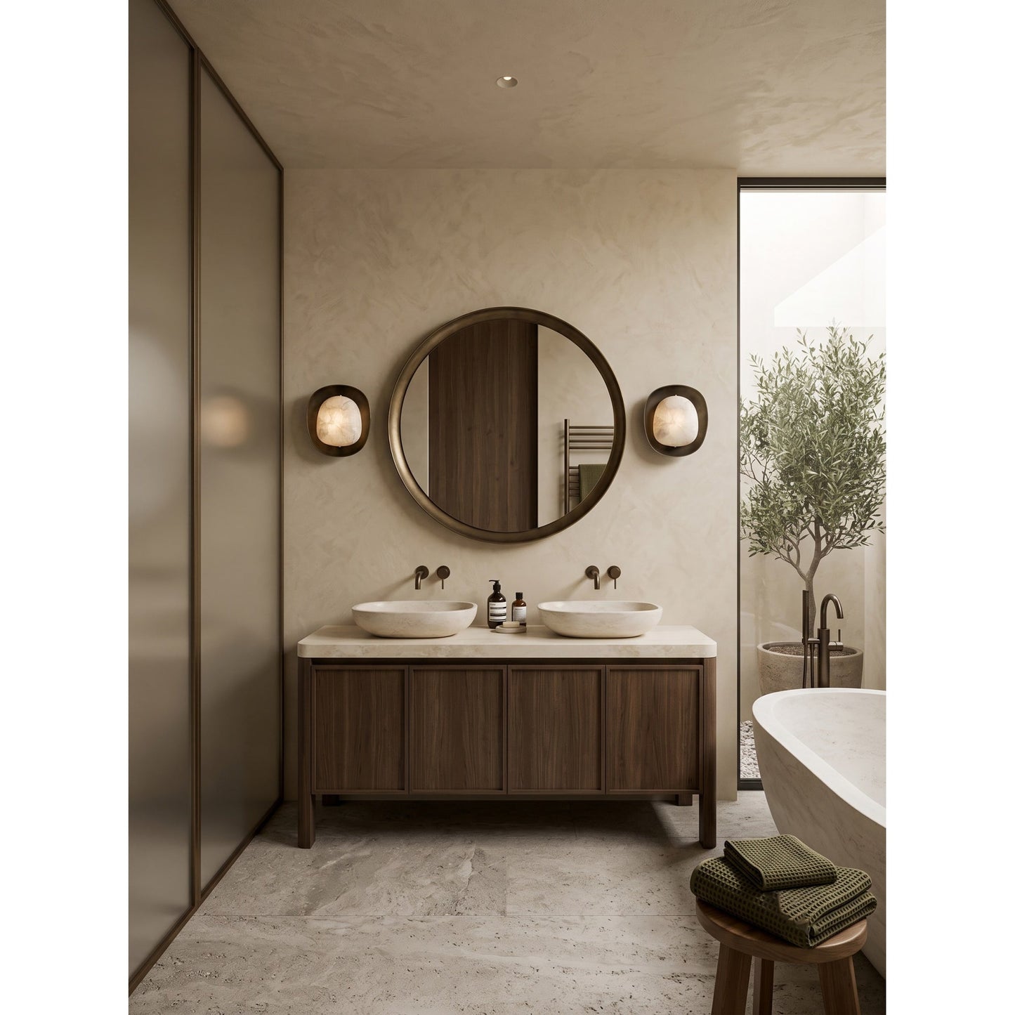 Halis Alabaster Wall Sconce