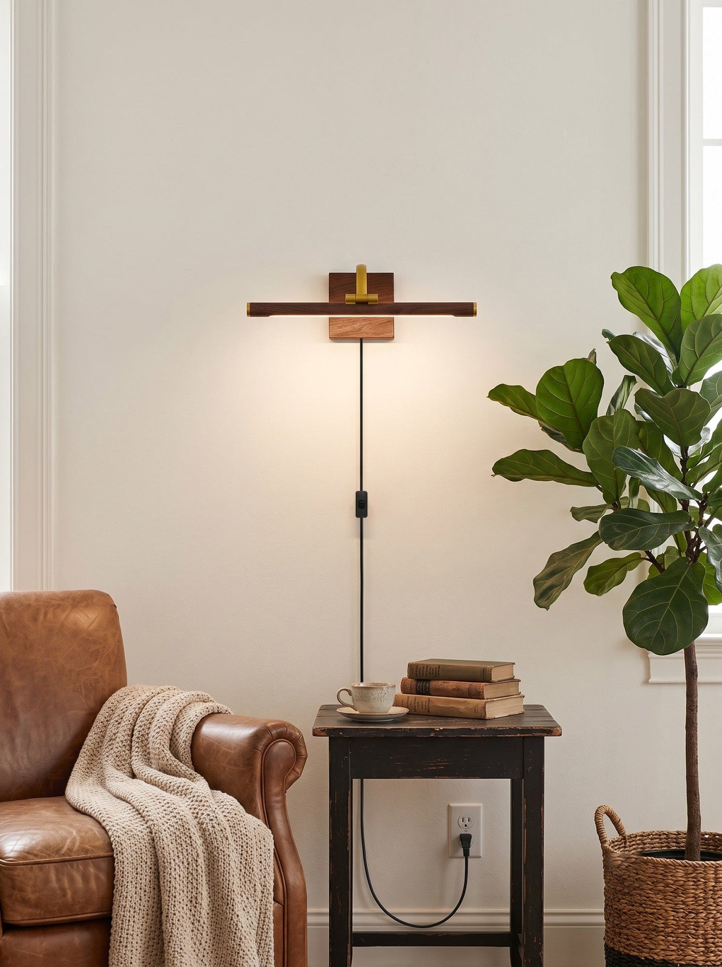 Nerja Brass Plug-in Wall Sconce