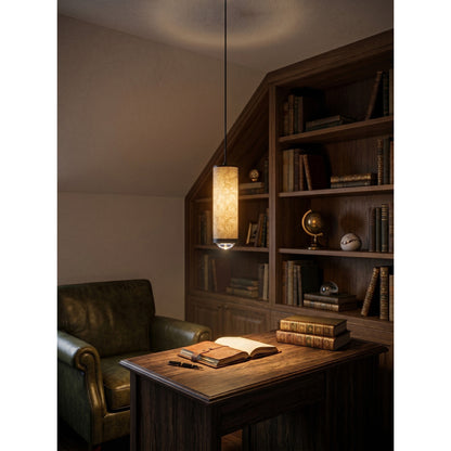 Fina Cylindrical Alabaster Pendant Lamp
