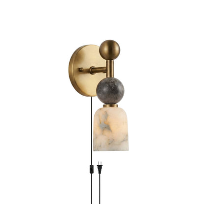 Elmis Alabaster Plug-in Wall Sconce