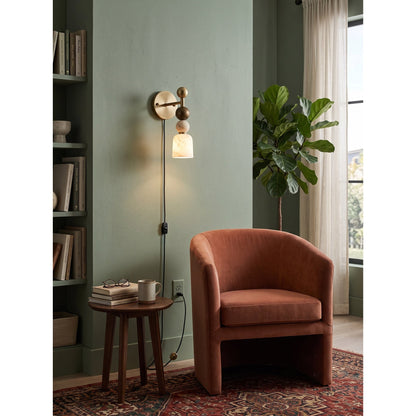 Elmis Alabaster Plug-in Wall Sconce