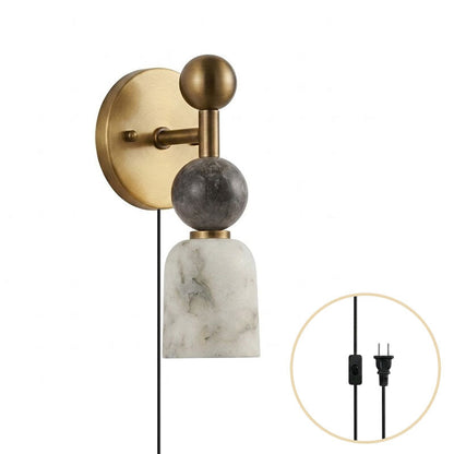 Elmis Alabaster Plug-in Wall Sconce
