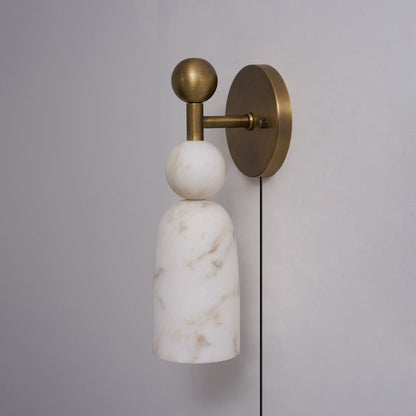 Elmis Alabaster Plug-in Wall Sconce