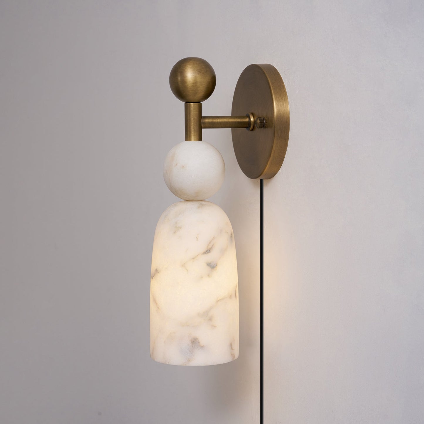 Elmis Alabaster Plug-in Wall Sconce