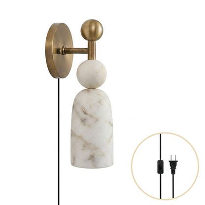 Elmis Alabaster Plug-in Wall Sconce