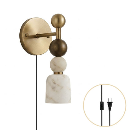 Elmis Alabaster Plug-in Wall Sconce