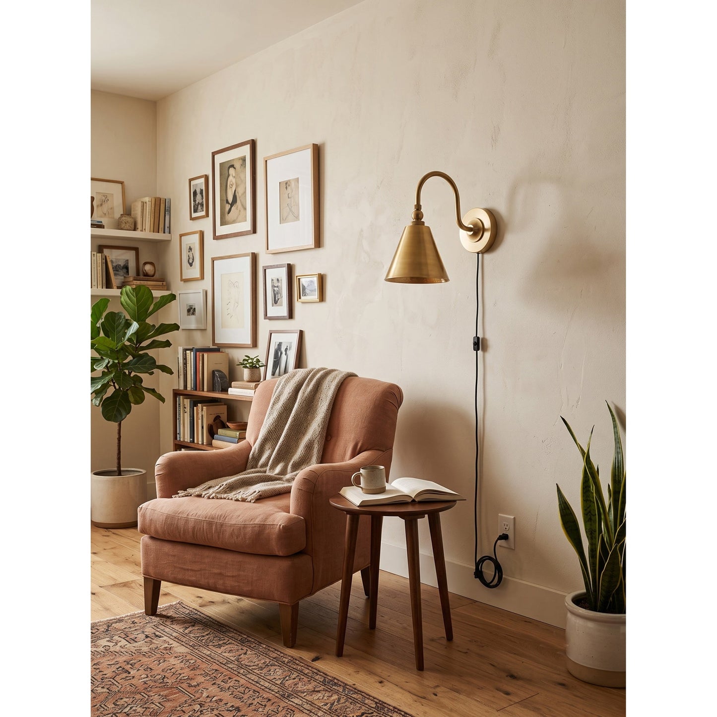 Stanmere Brass Plug-in Wall Sconce