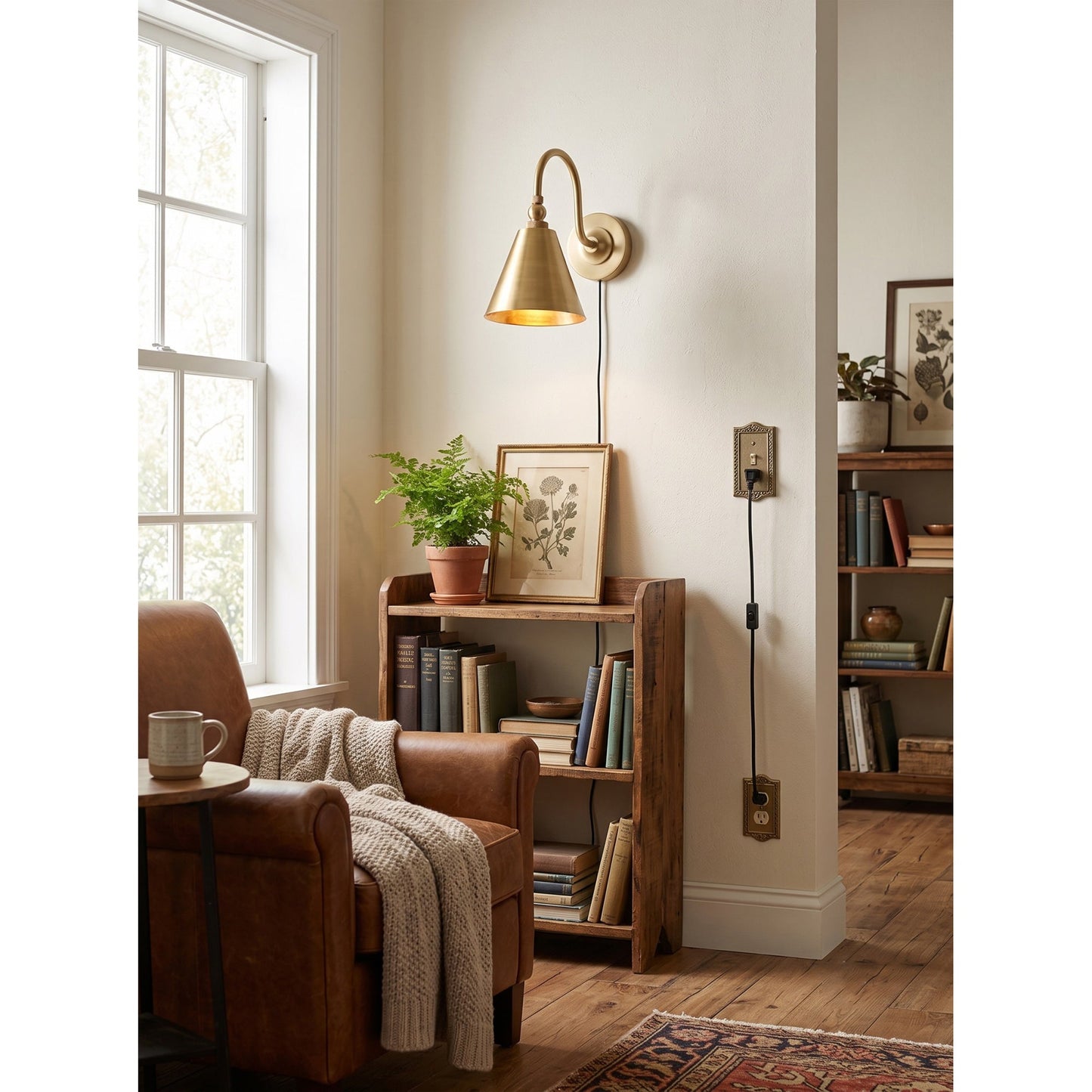 Stanmere Brass Plug-in Wall Sconce