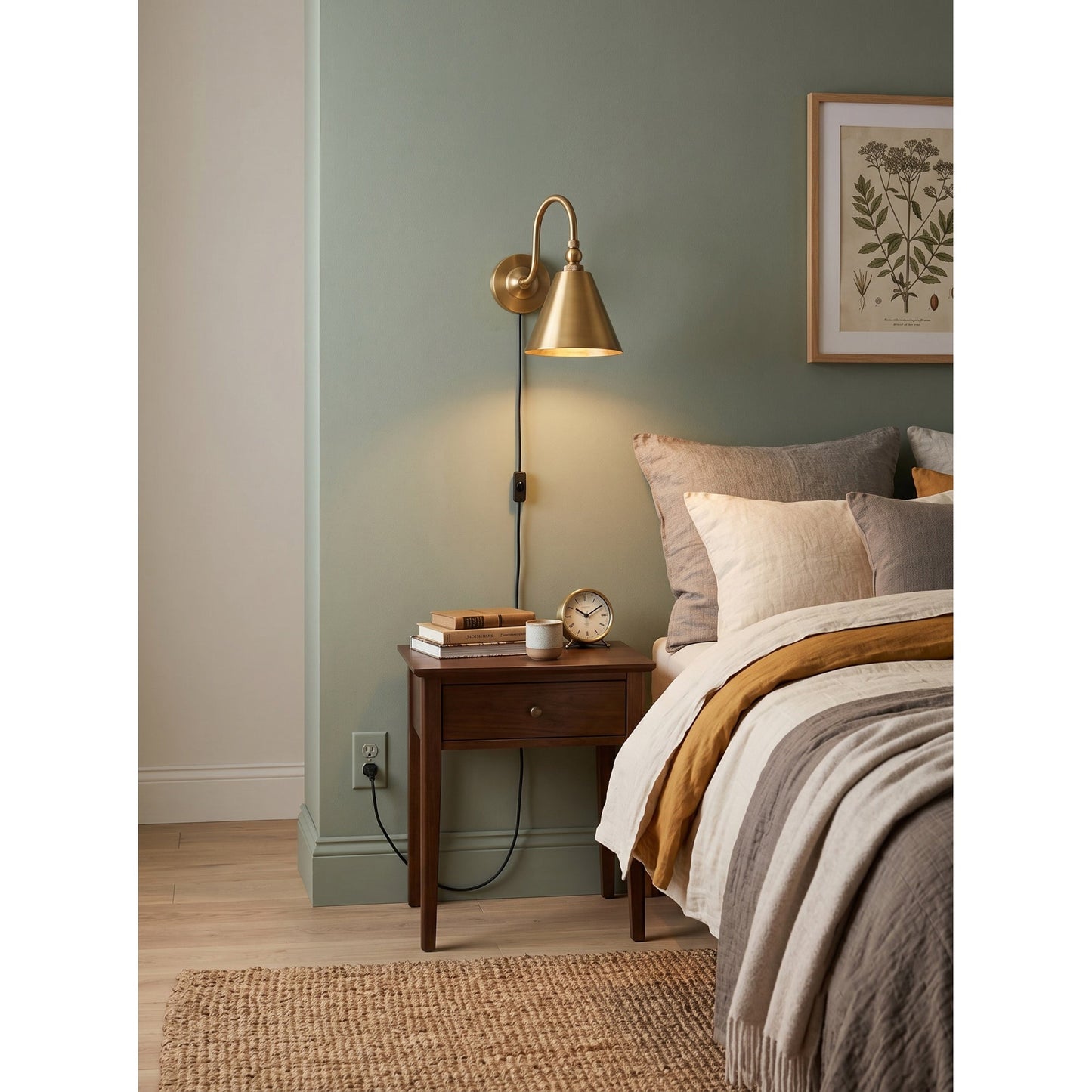 Stanmere Brass Plug-in Wall Sconce