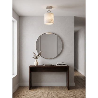 Nevara Circle Alabaster Flush Mount Ceiling Light