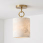 Nevara Circle Alabaster Flush Mount Ceiling Light