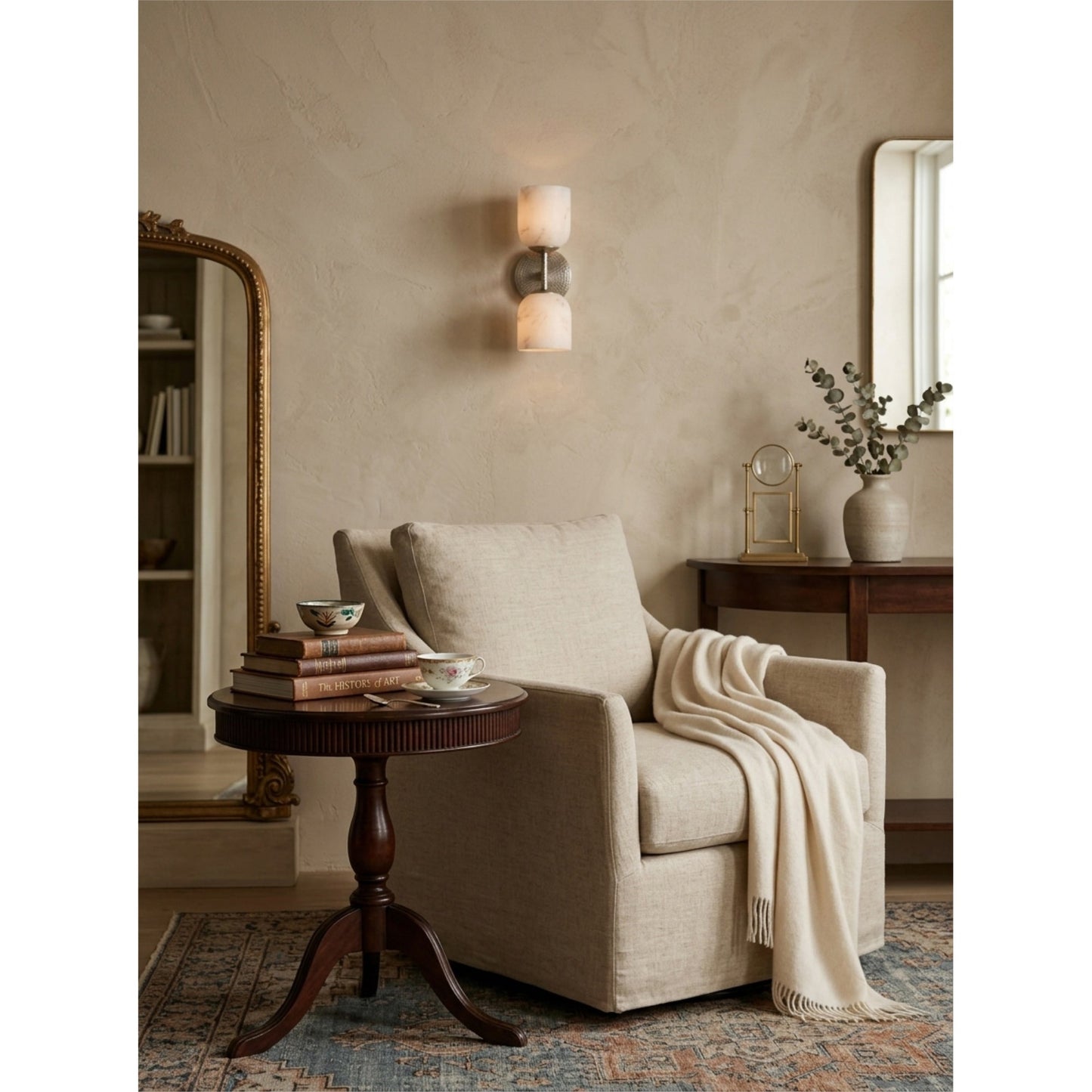Coria Alabaster Hammered Wall Sconce