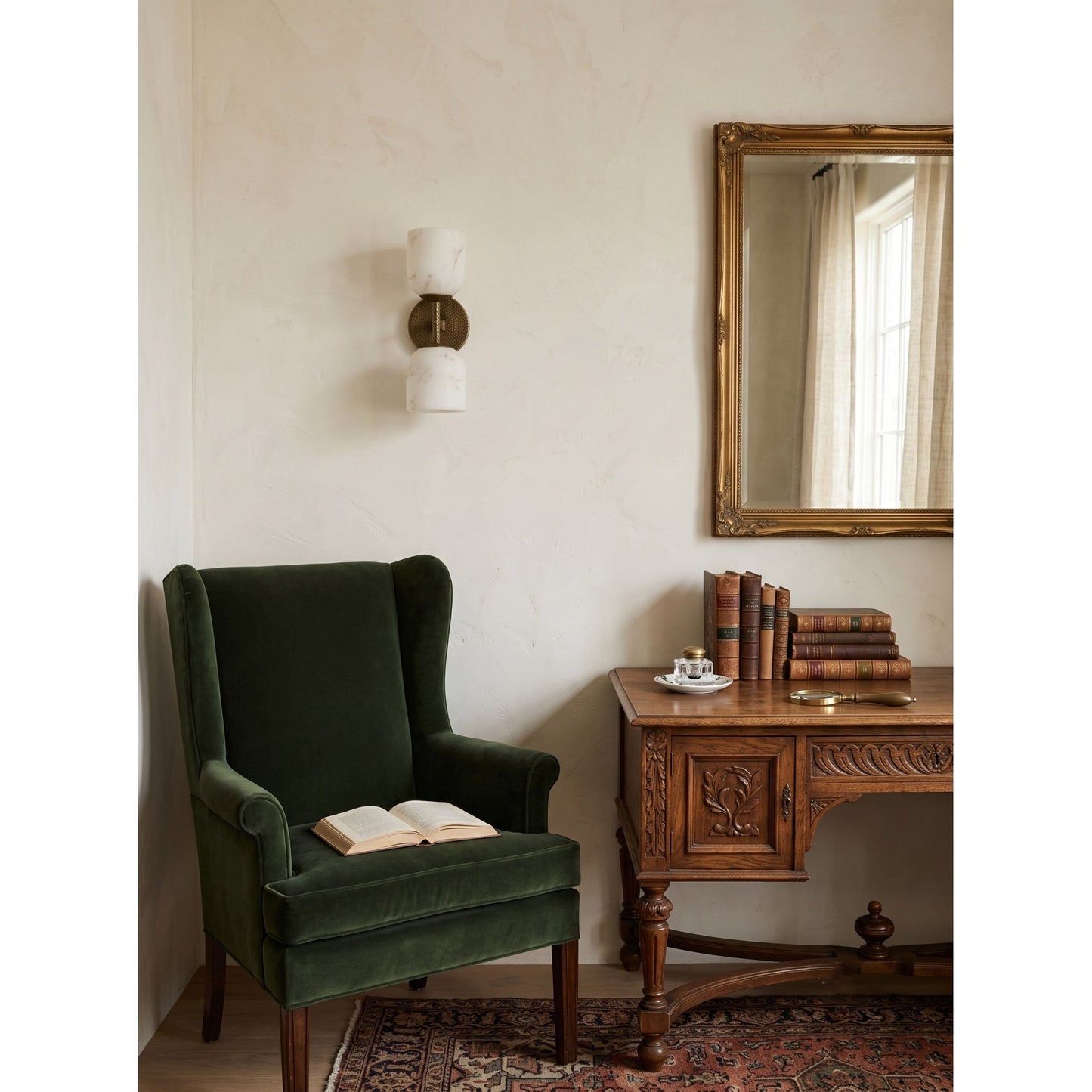 Coria Alabaster Hammered Wall Sconce