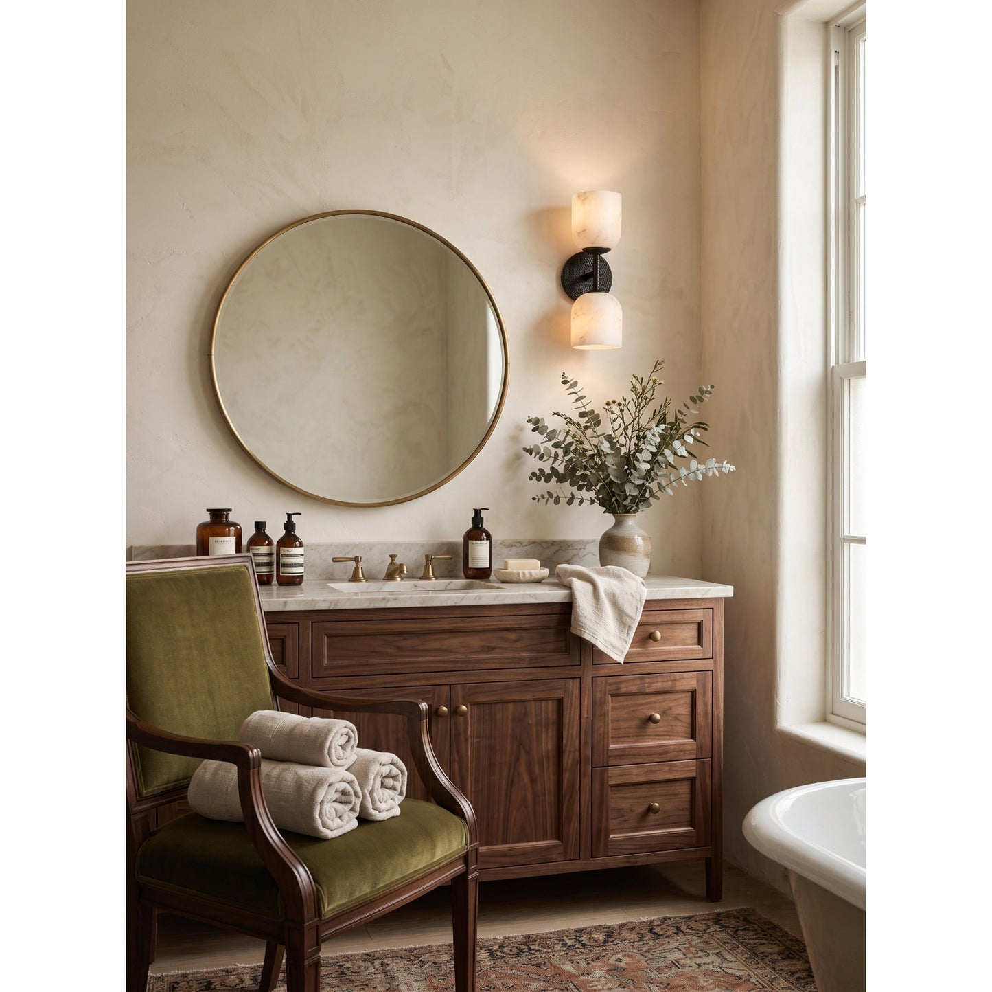 Coria Alabaster Hammered Wall Sconce