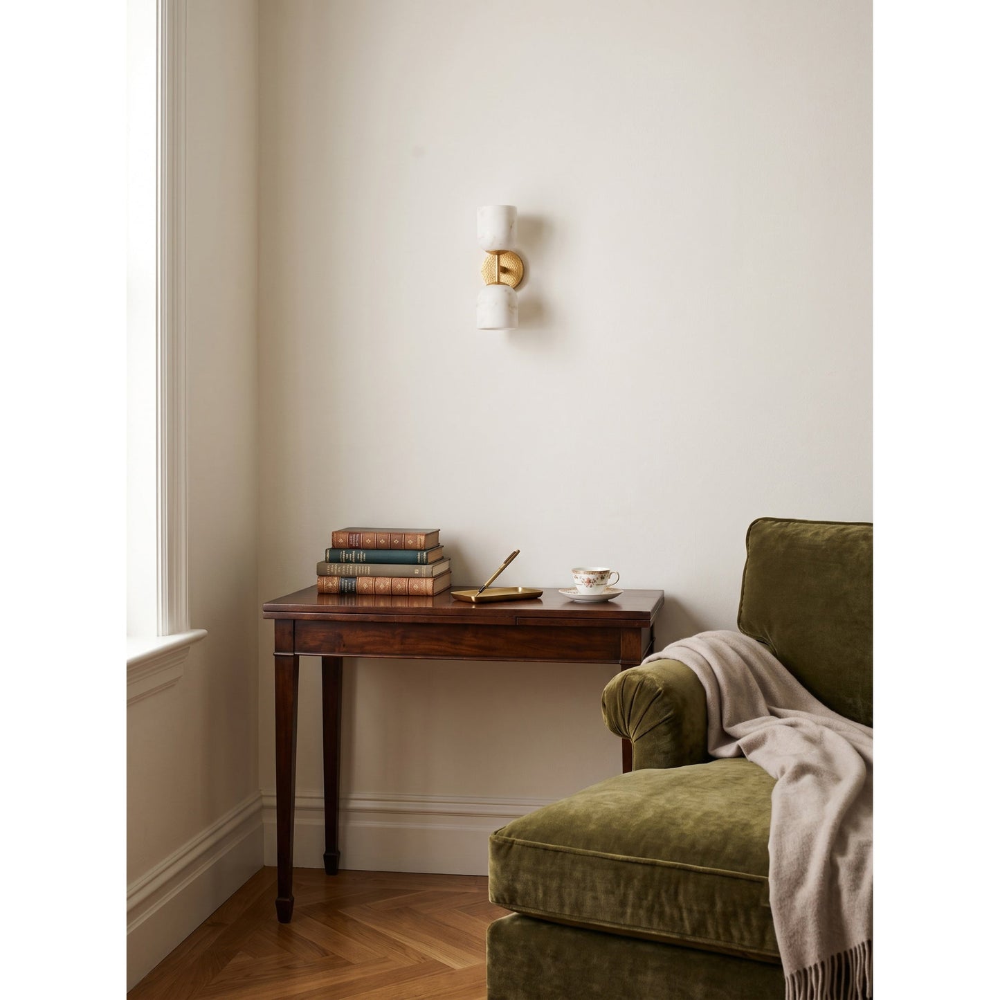 Coria Alabaster Hammered Wall Sconce