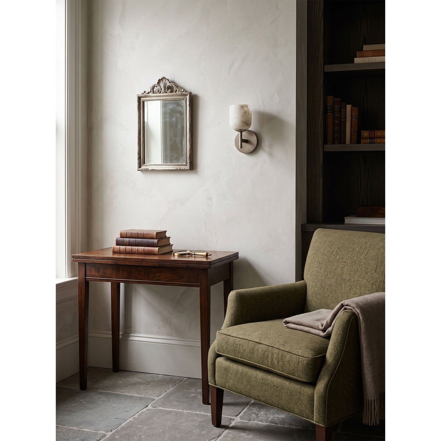Coria Alabaster Hammered Wall Sconce
