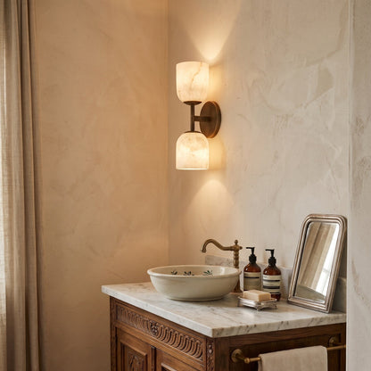 Coria Alabaster Hammered Wall Sconce