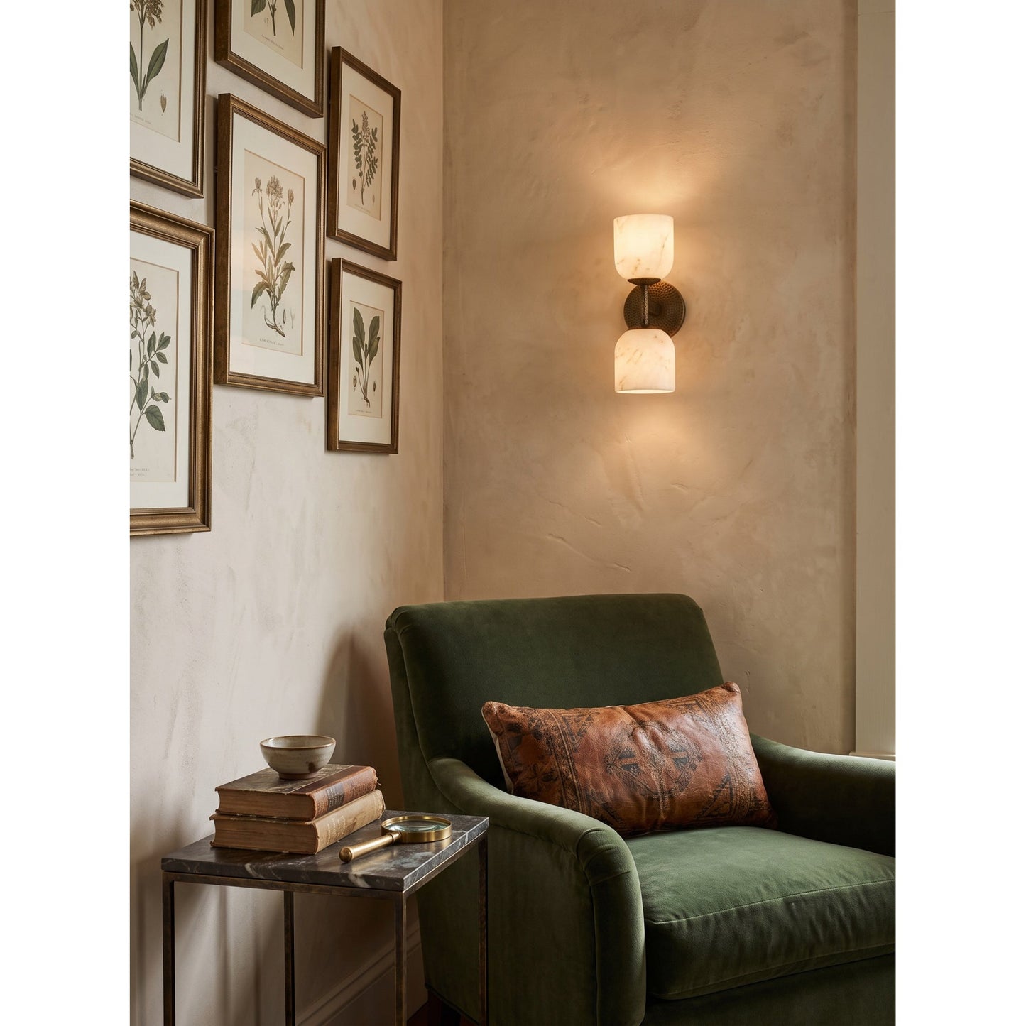 Coria Alabaster Hammered Wall Sconce