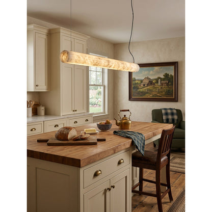 Horizontal Alabaster Roller Pendant Lamp